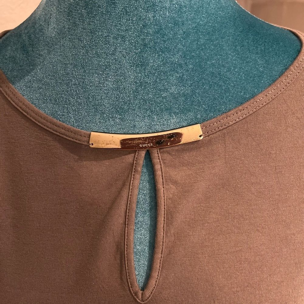 Gucci Women's Brown Long Sleeve Top Medium